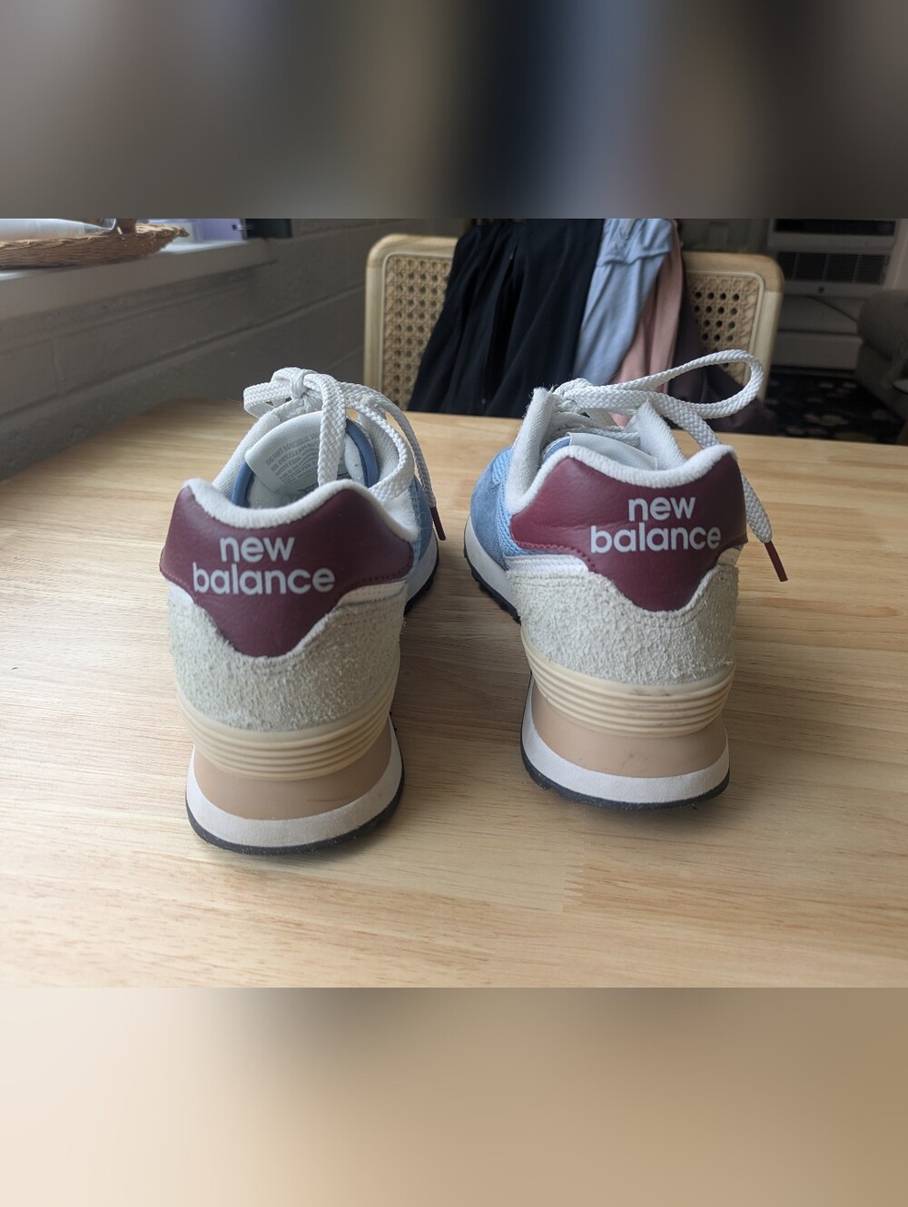 New Balance 574 Blue And Maroon - Picture 3 of 4